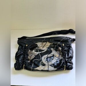 Vintage Carlo Fiori of Italy Snakeskin Patchwork Leather Shoulder Bag